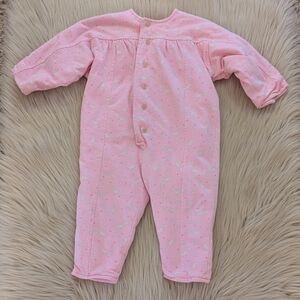 Vintage Laura Ashley pink with white ducks one piece size 6-12 M